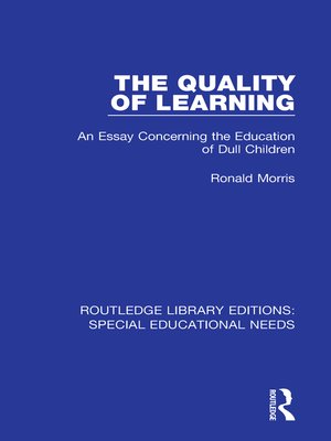 cover image of The Quality of Learning
